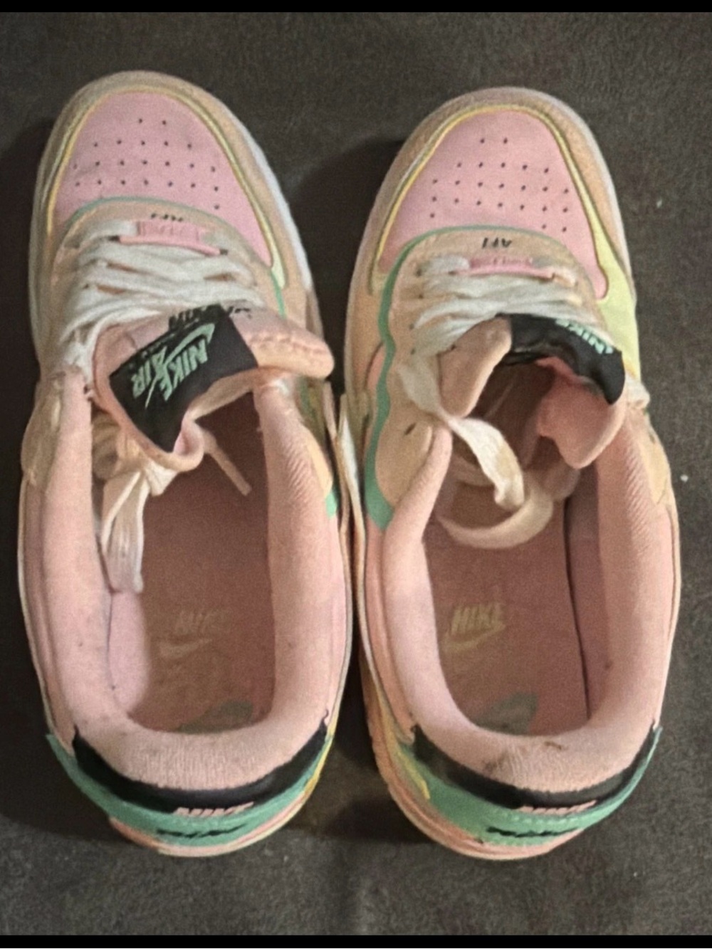 Nike Air Force 1 Pastel Multicolor Sneakers - Pink, Peach, Neon Green - Picture 5 of 5
